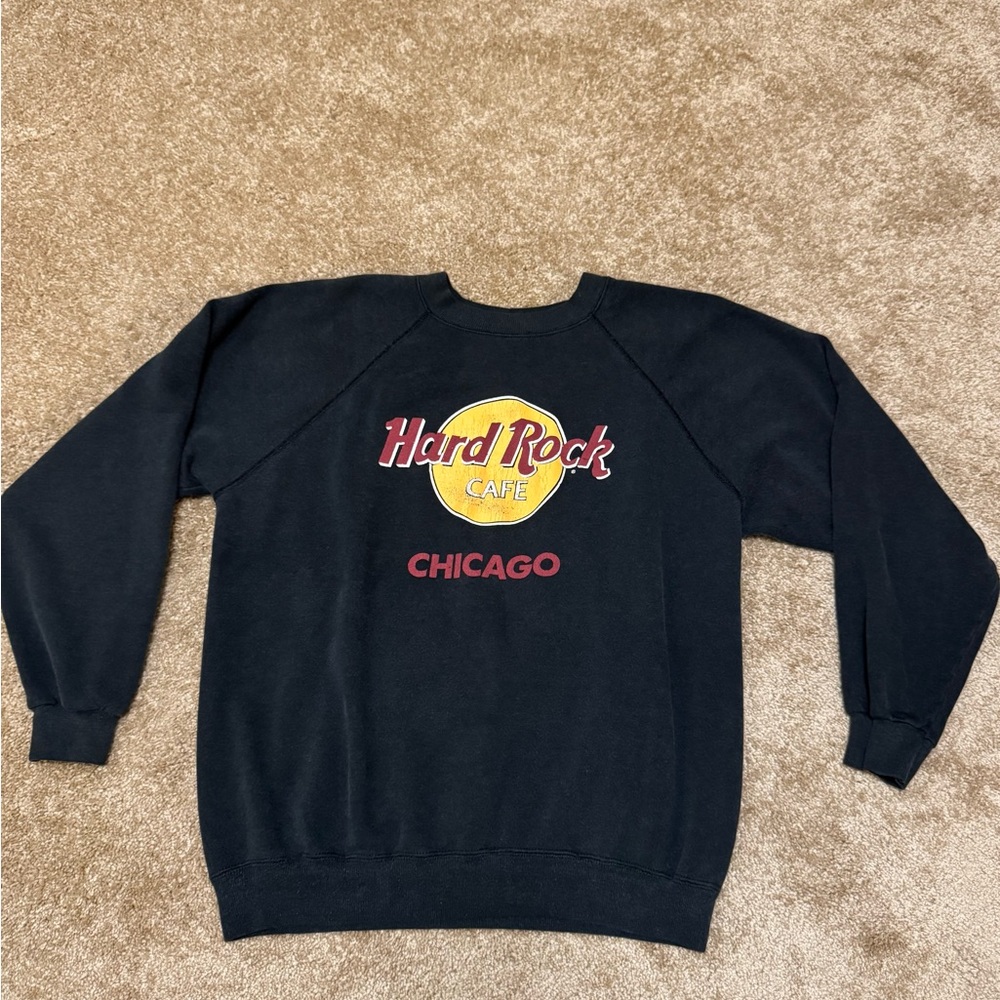 Hard Rock Cafe Chicago Black Crewneck